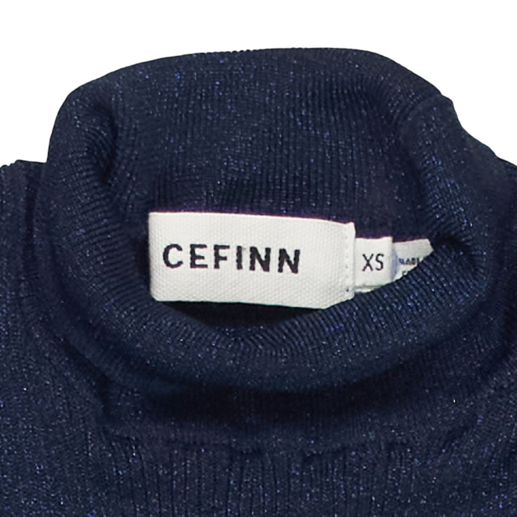 Cefinn Navy Metallic Knit Top