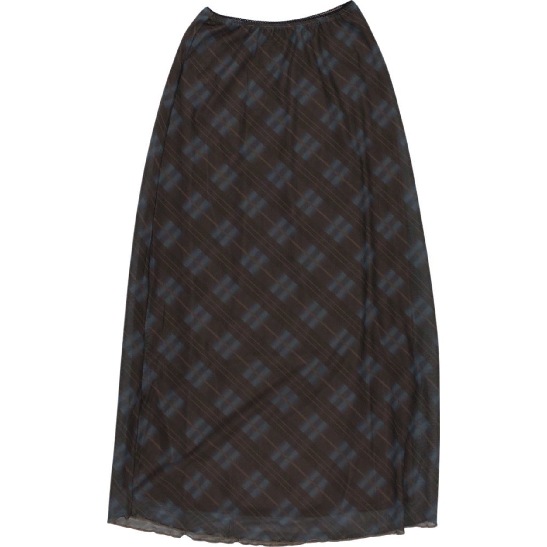 Motel Brown Check Midi Skirt