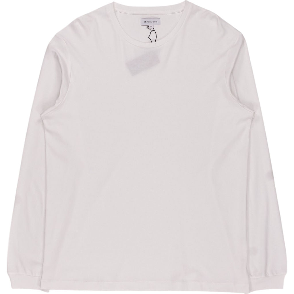 Hamilton + Hare White Relax T-shirt Long Sleeve