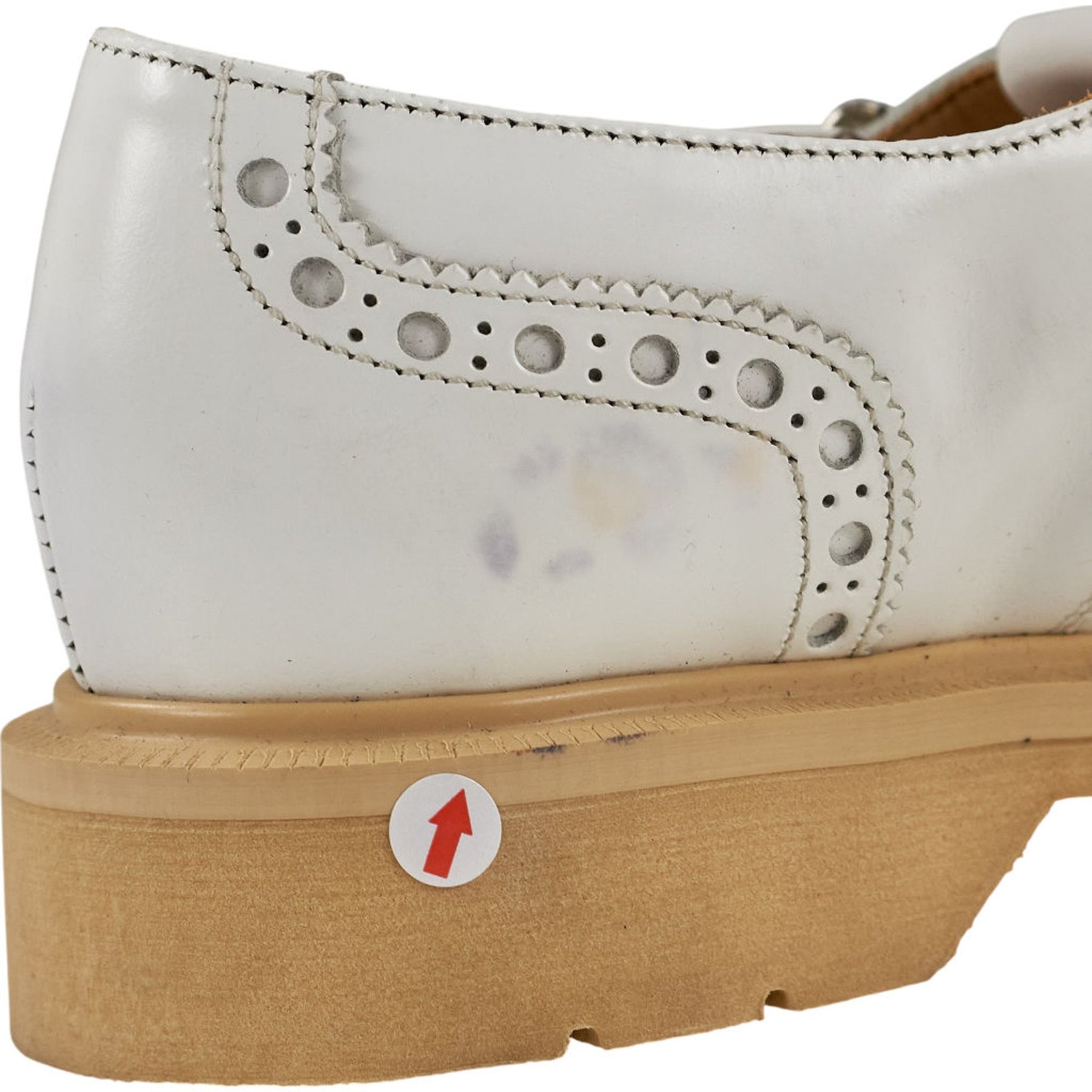 YMC White Leather Buckle Shoes
