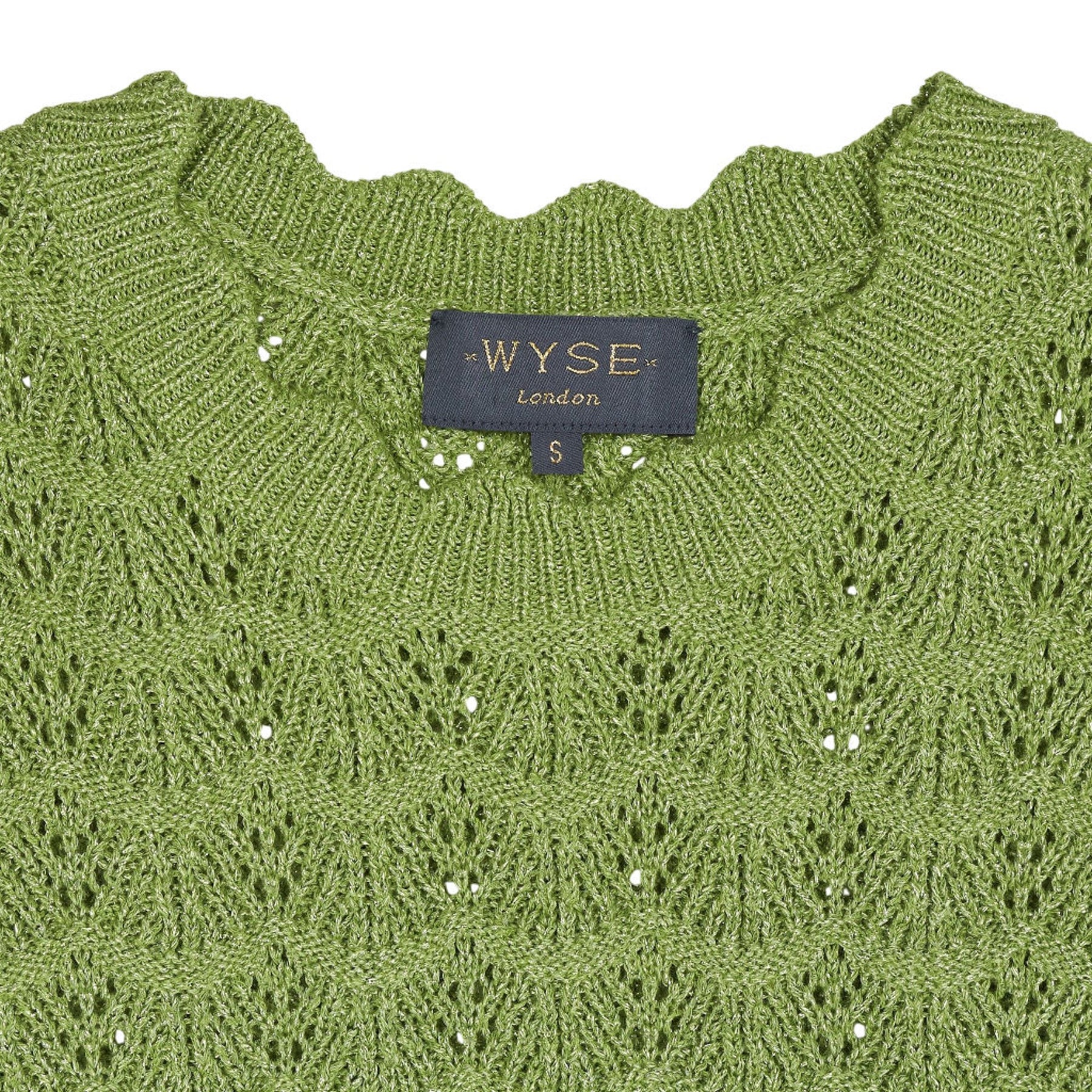 WYSE Green Lurex Knit Sleeveless Top S
