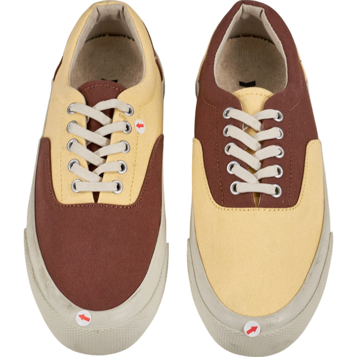 YMC Brown Yellow Canvas Trainers