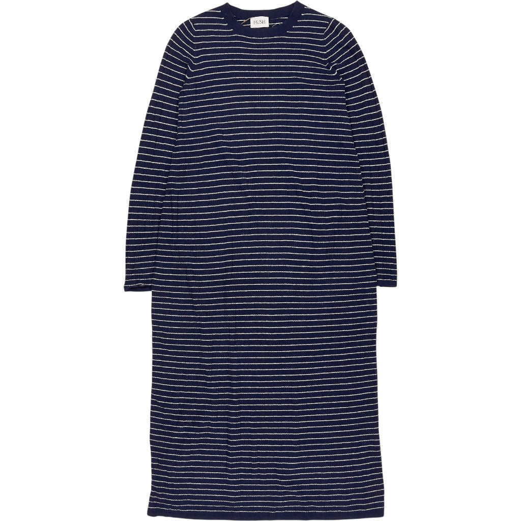 Hush Blue Stripe Knit Midi Dress