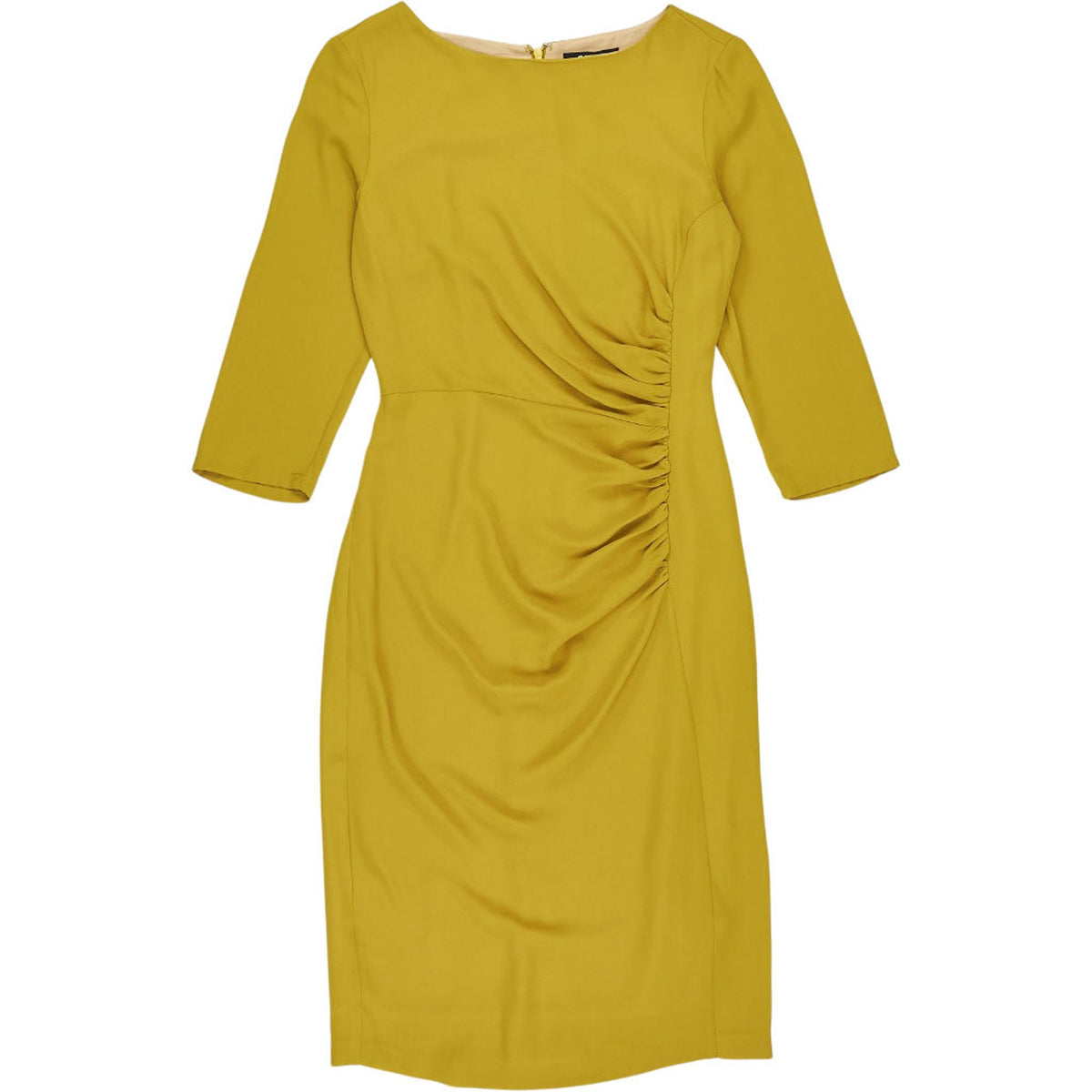 Farhi Mustard Ruched Dress