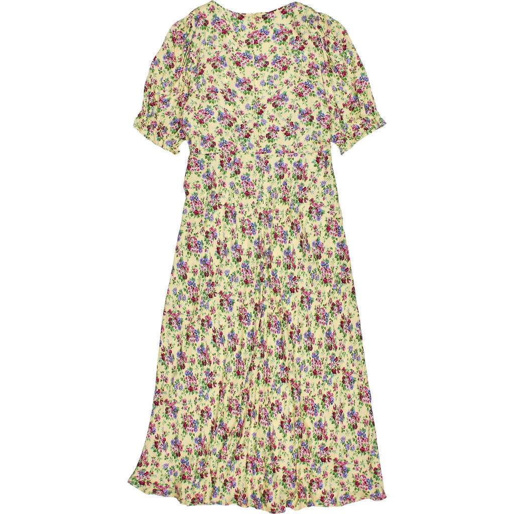 Baukjen Butter Floral Lottie Satin Midi Tea Dress