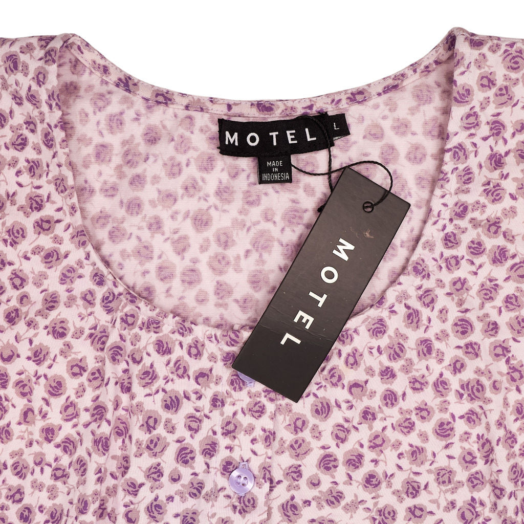 Motel Lilac Ditsy Print Crop Top