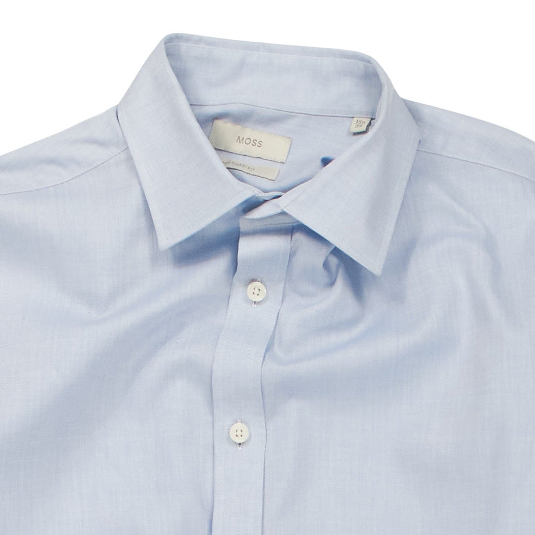 Moss Blue Cotton Shirt 15.5