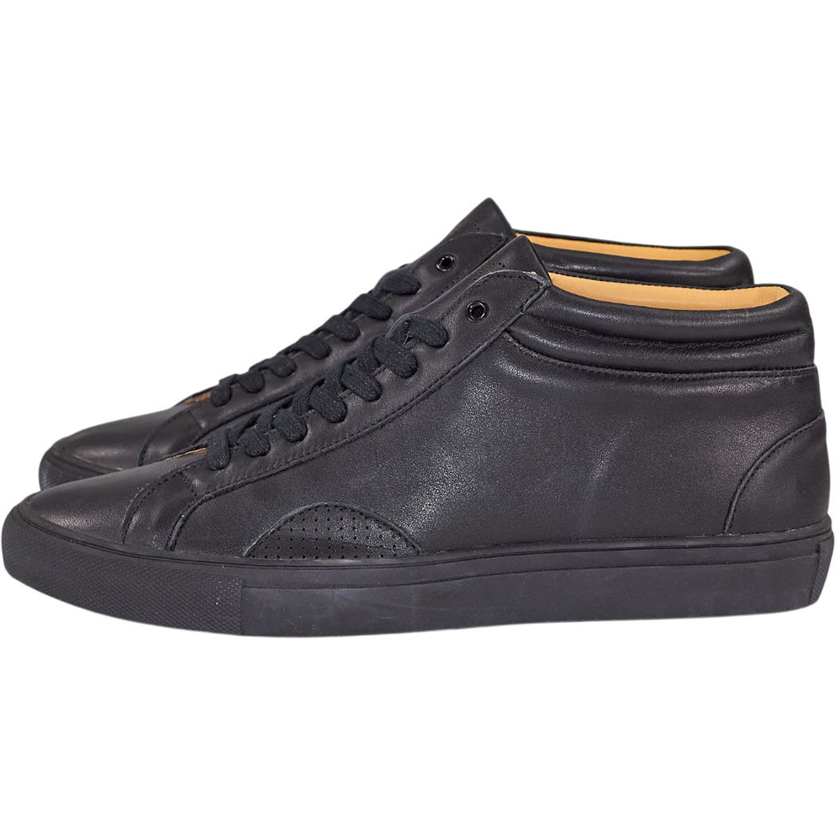YMC Black Leather Trainers