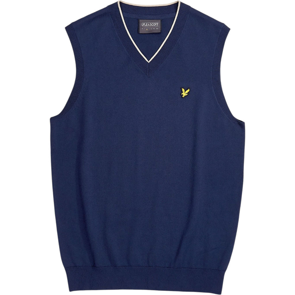Lyle & Scott Blue V-Neck Sleeveless Sweater