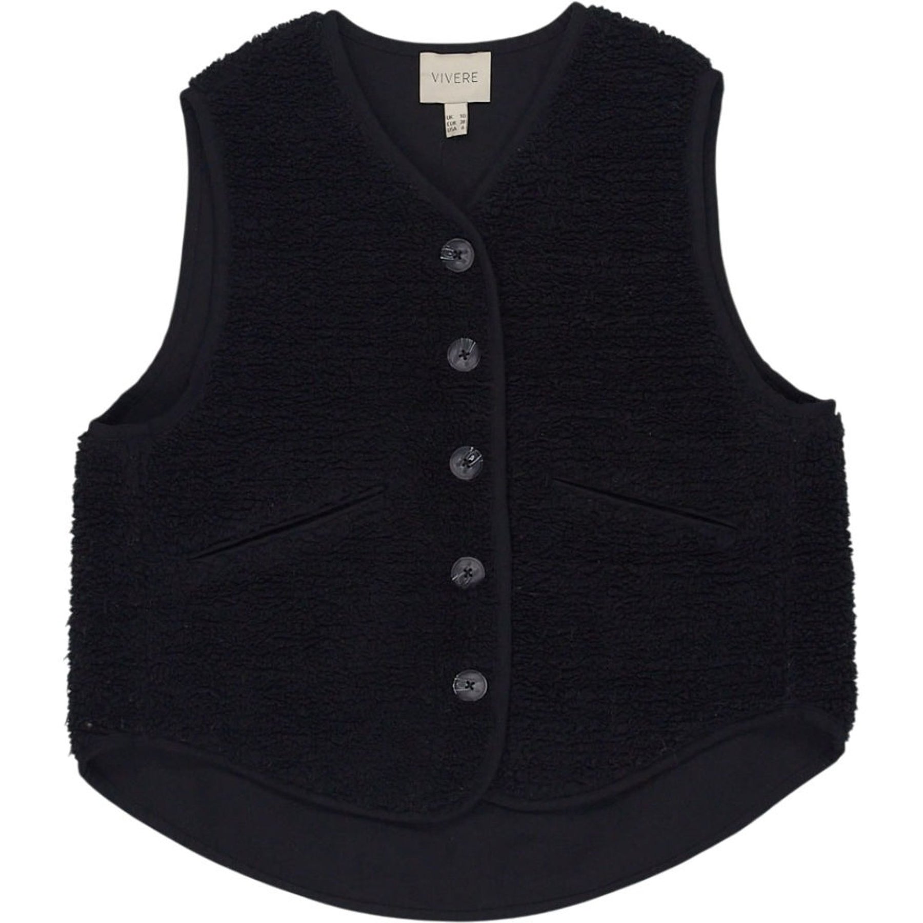 Vivere Black Button Vest