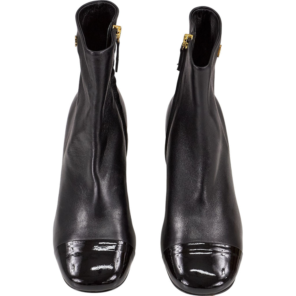 Dear Frances Black Leather Bede Boots EU 37