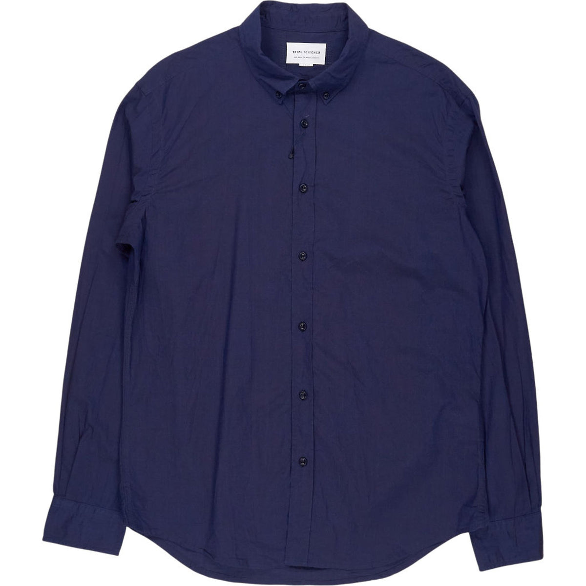 Tripl Stitched Navy Cotton Shirt