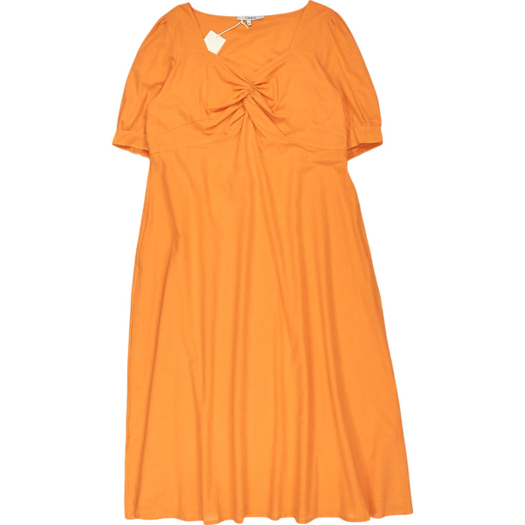 OMNES Orange Bluebell Knot Front Dress