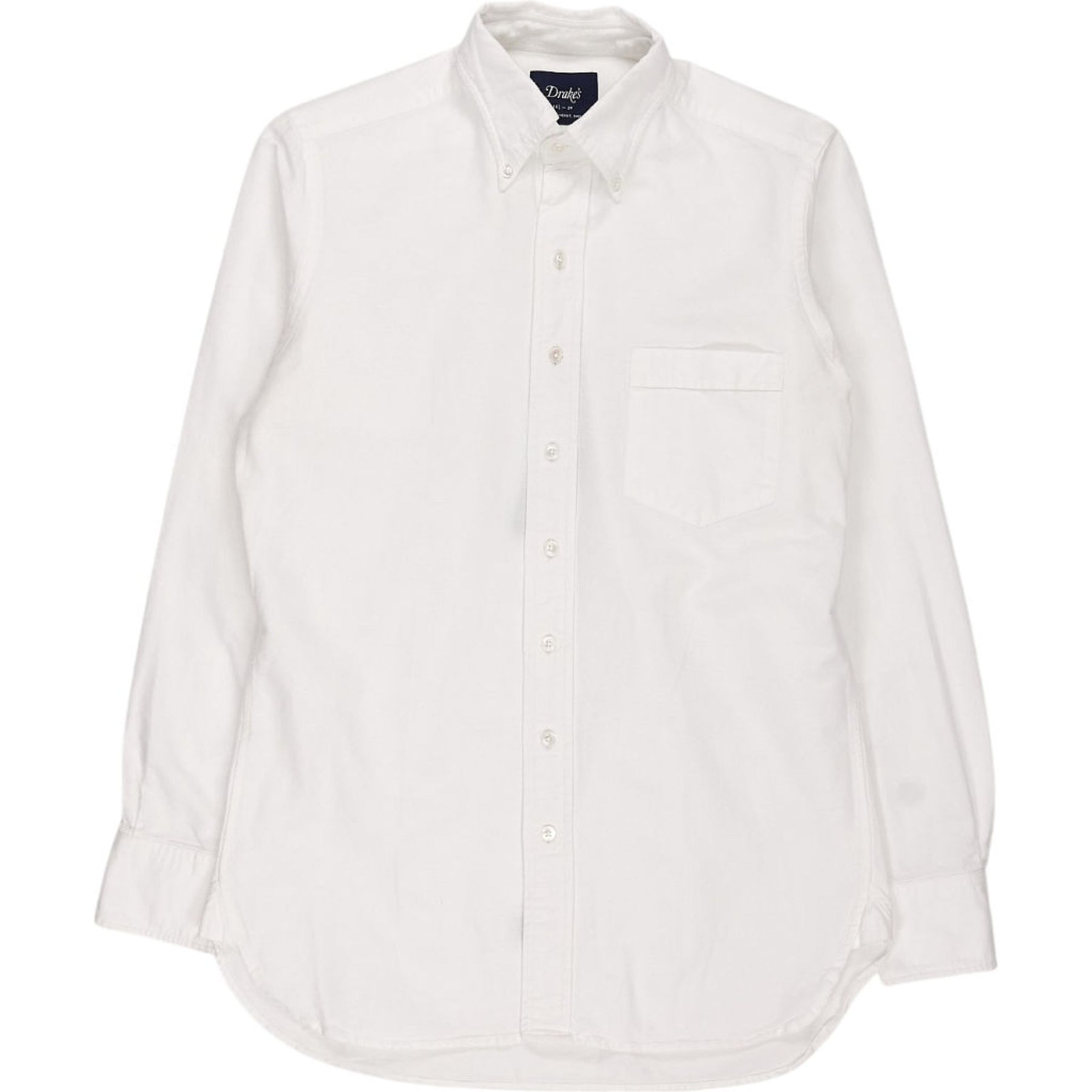 Drake's White Button Down Oxford Shirt