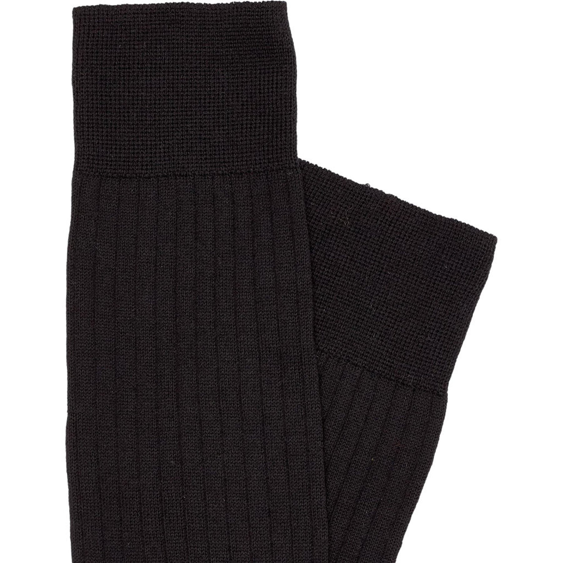 Drake's Black Merino Wool Socks