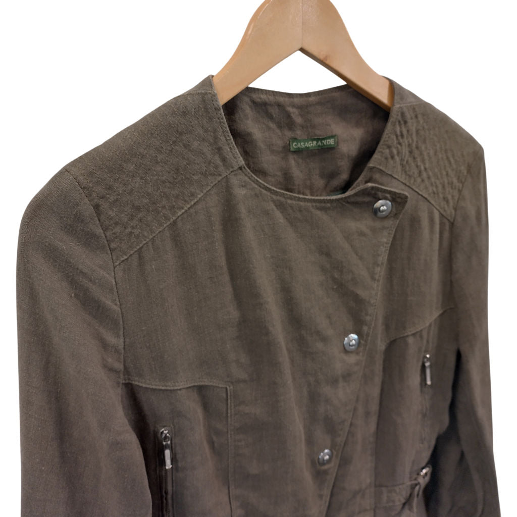 Casagrande Khaki Brown Linen Jacket