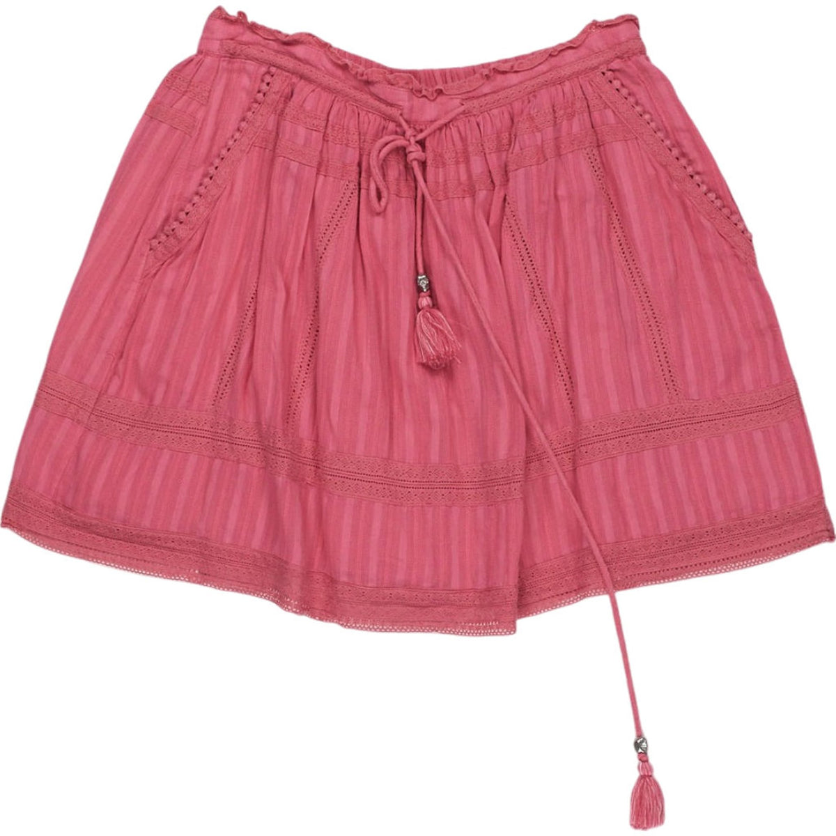 Zadig & Zoltaire Pink Lace Trim Mini Skirt