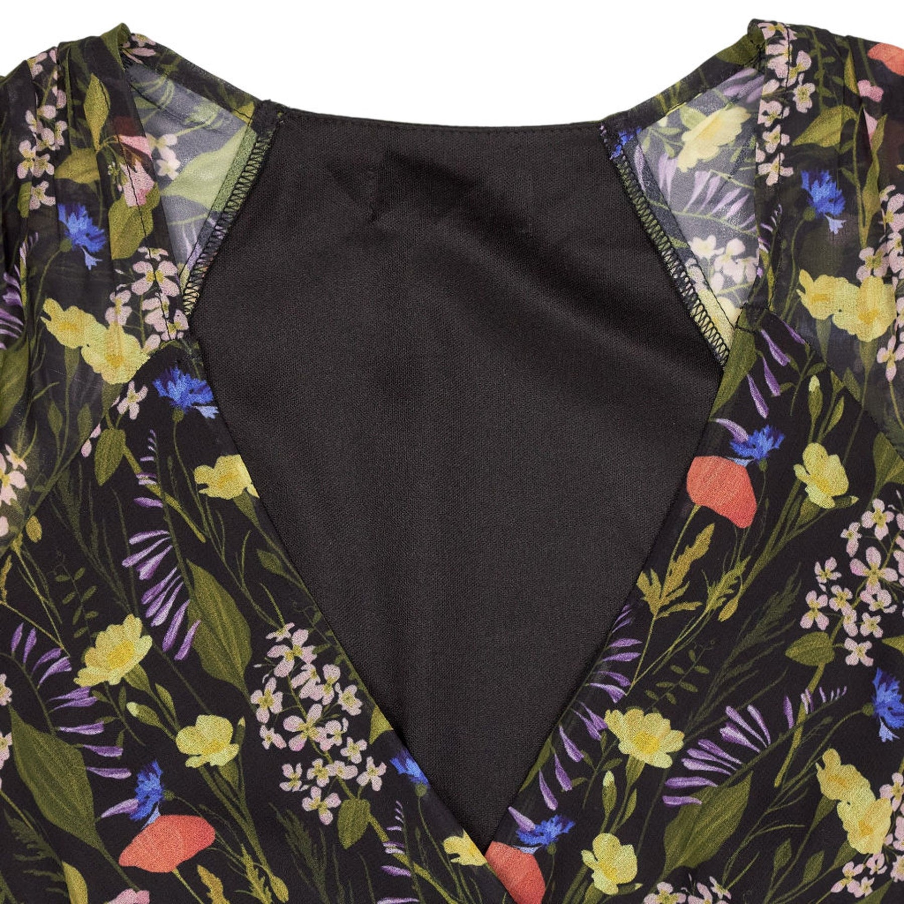 Vivere Black Floral Maxi Dress