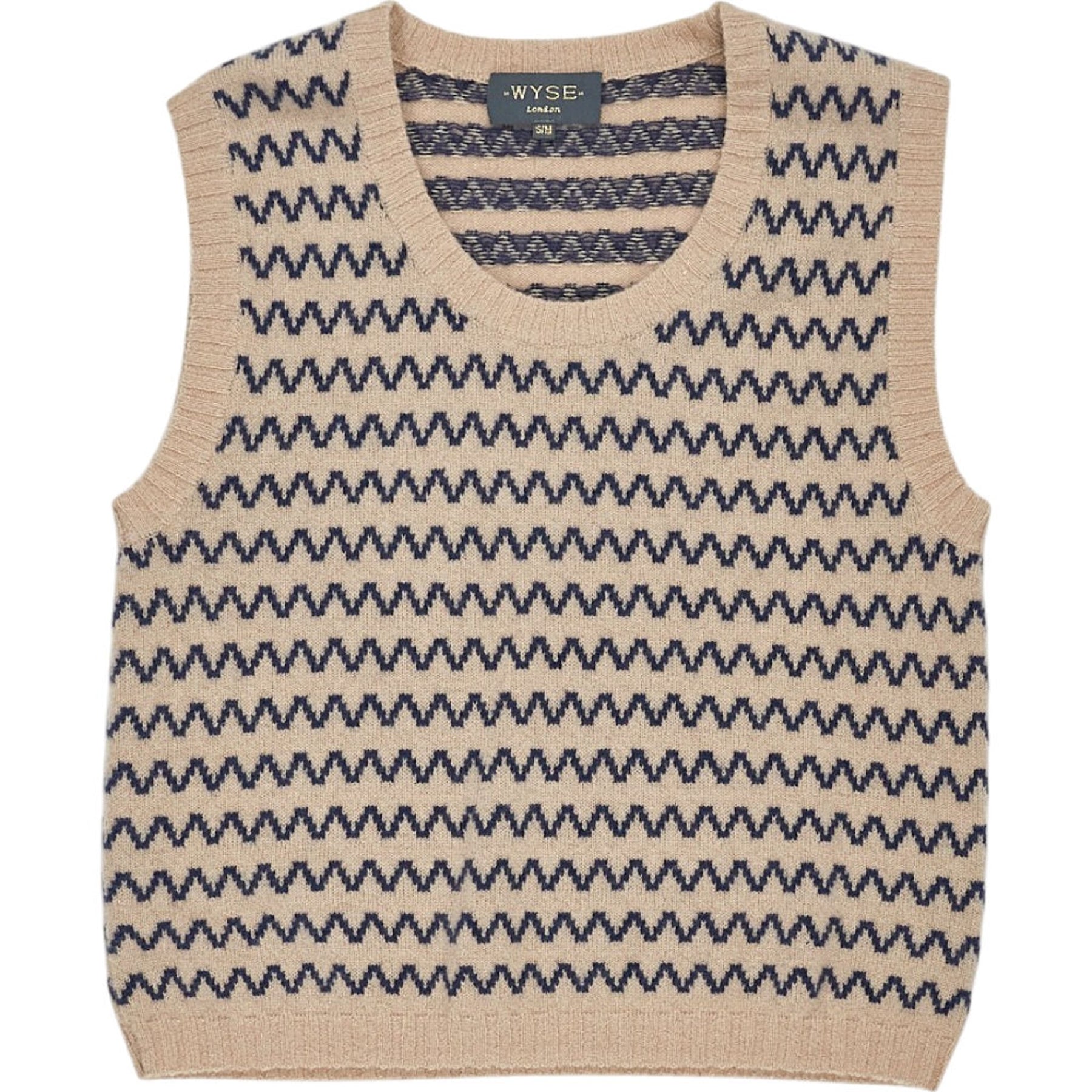 Wyse Beige Patterned Vest S/M