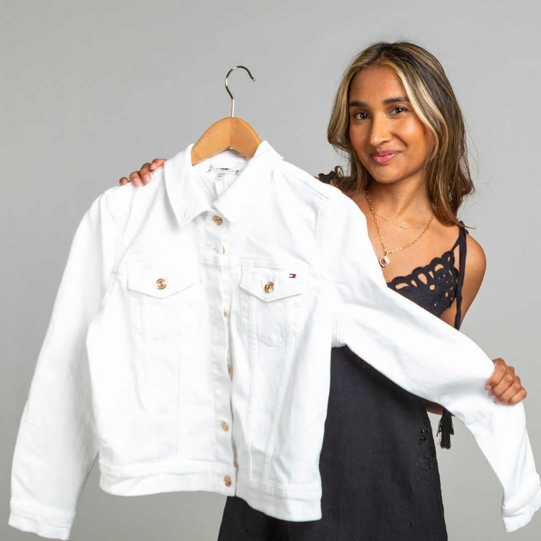 Tommy hilfiger hot sale denim jacket white