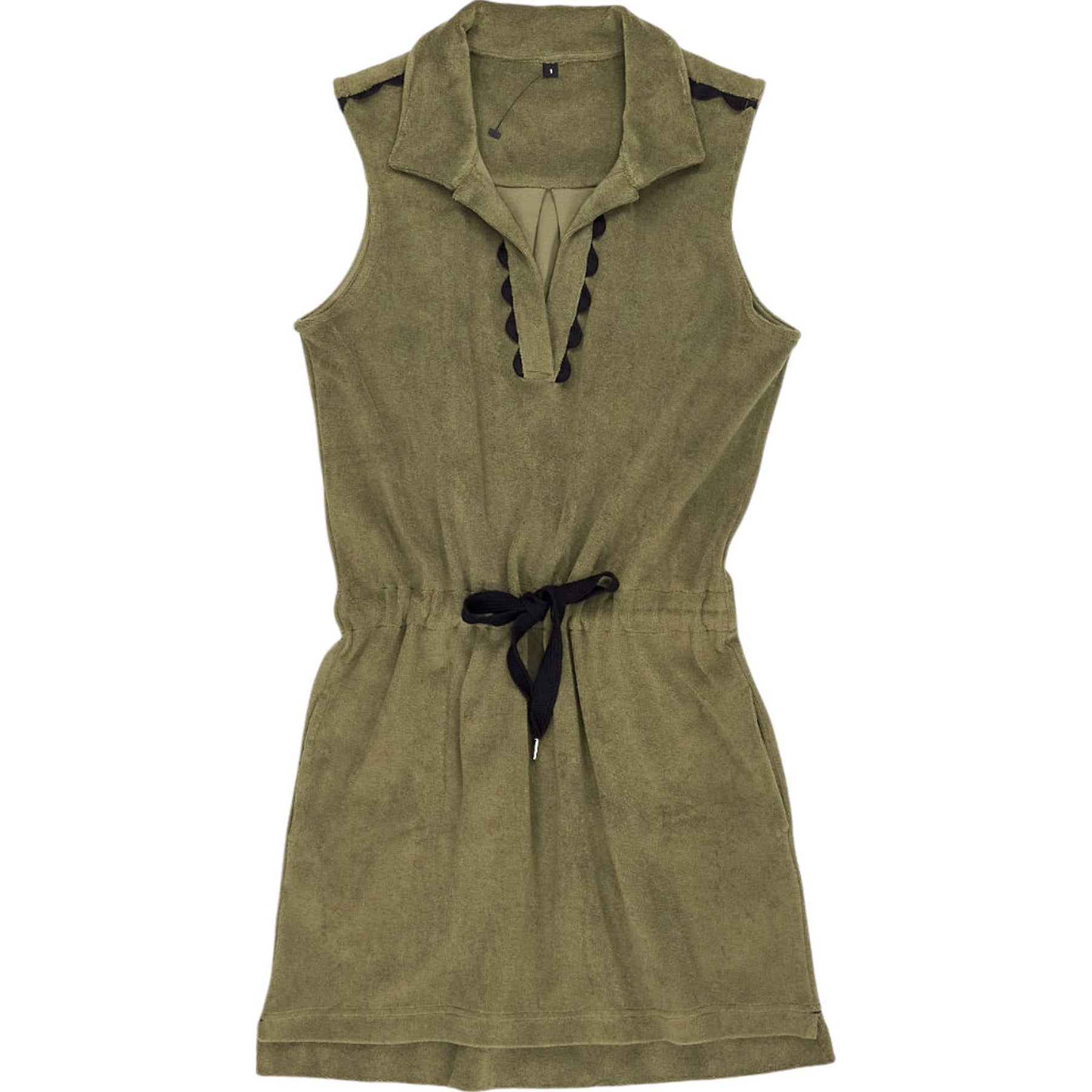WYSE Khaki Holly Towelling Dress