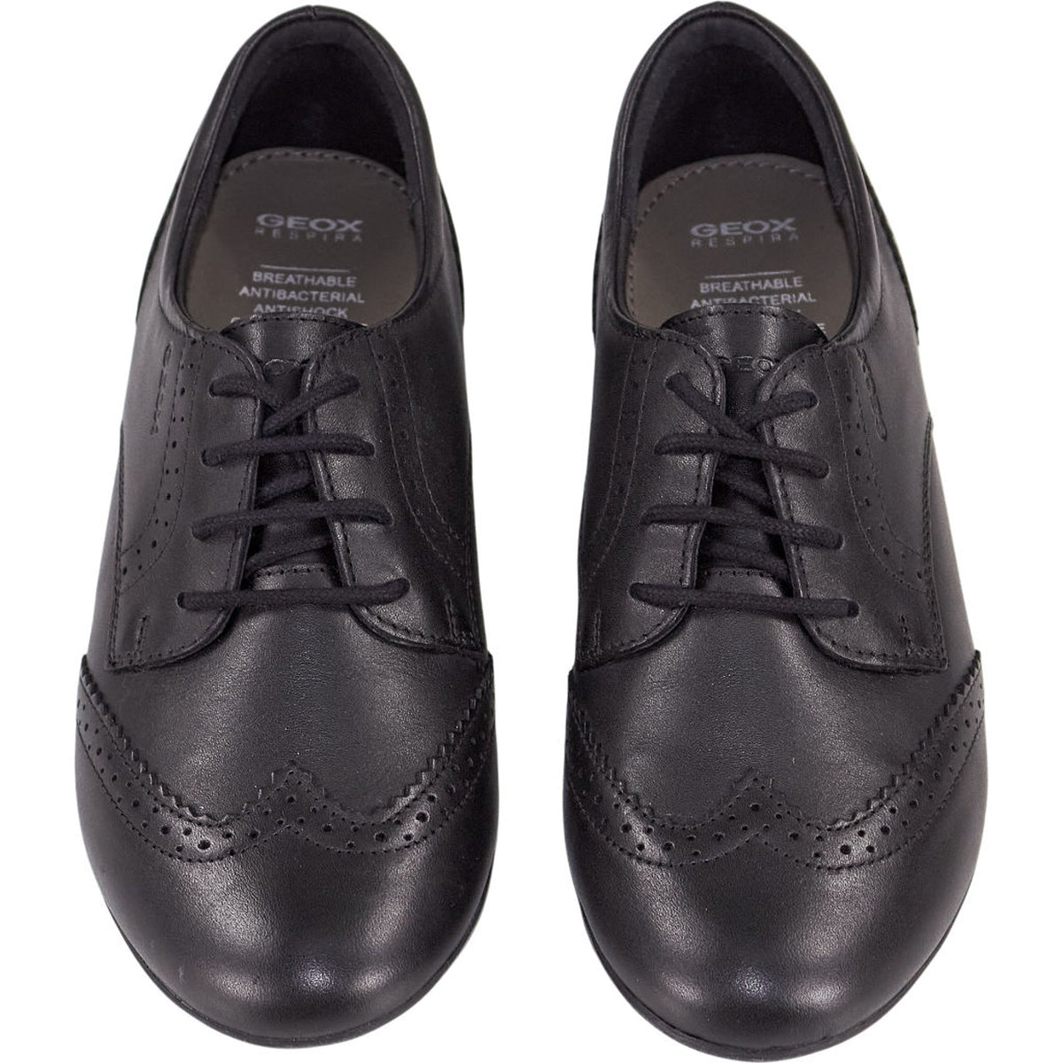 Geox Black J Plie Leather Brogues
