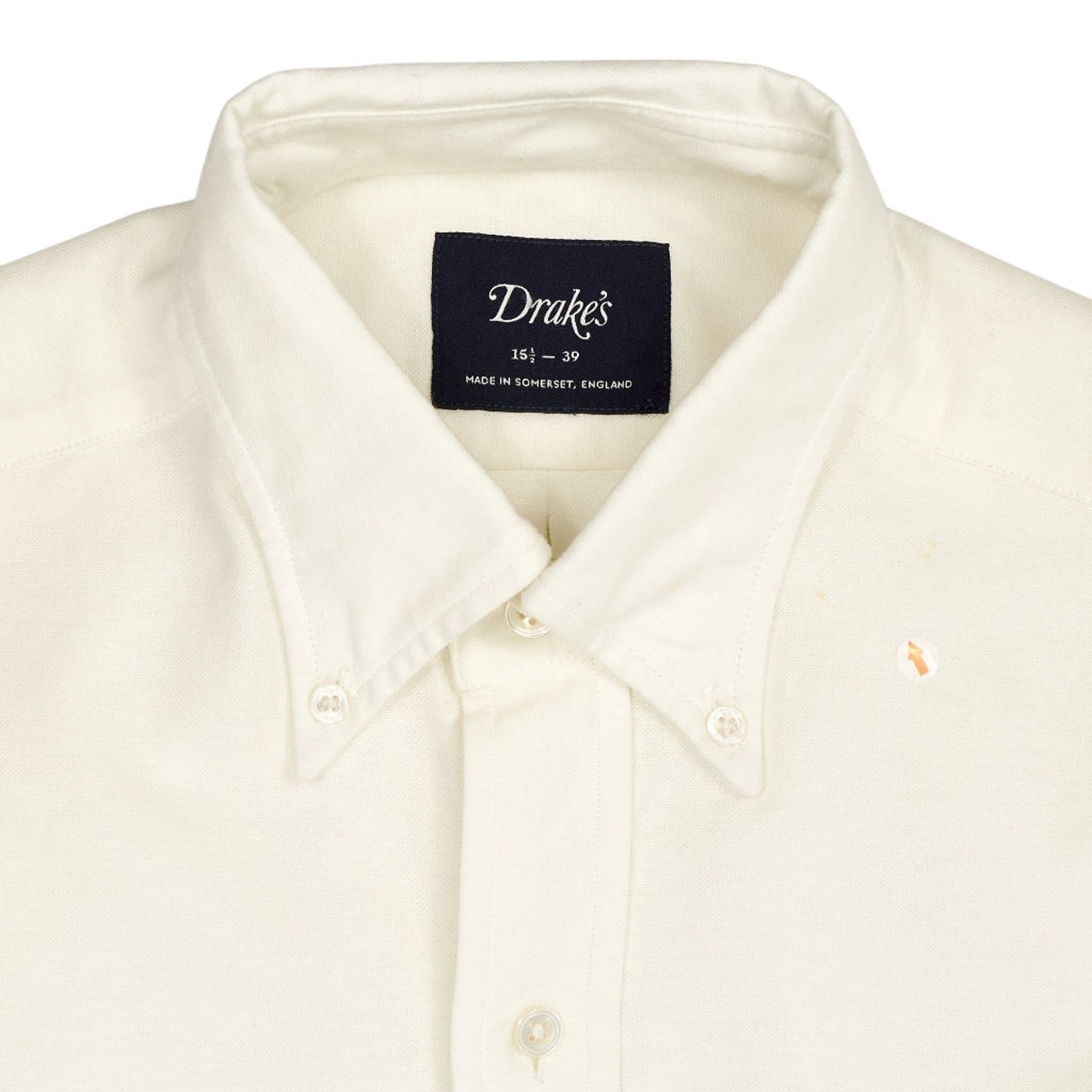 Drake's White Cotton Shirt 15 1/2 - 39
