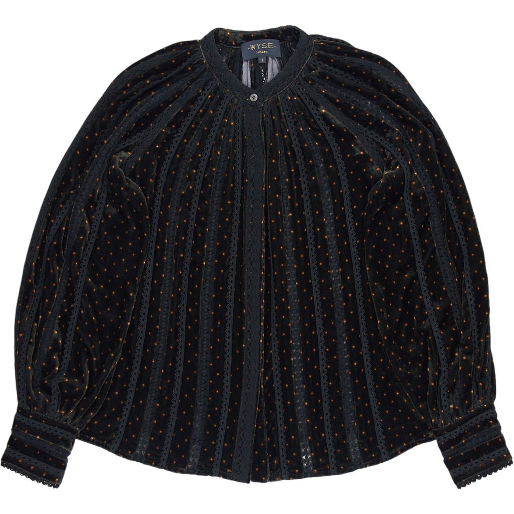 Wyse Black Patterned Blouse