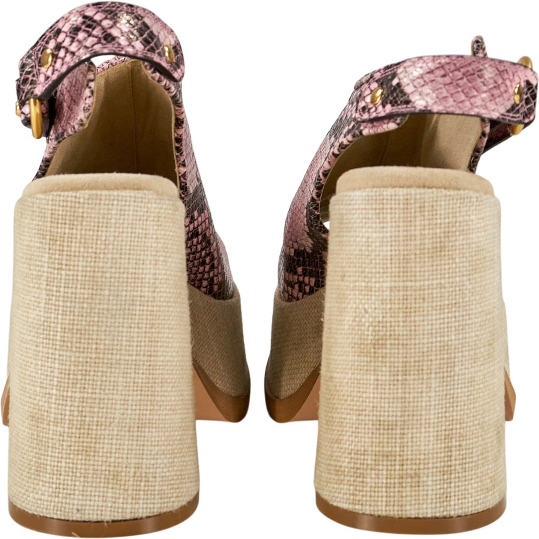 Stella McCartney Pink Snakeskin Platform Sandals EU 37