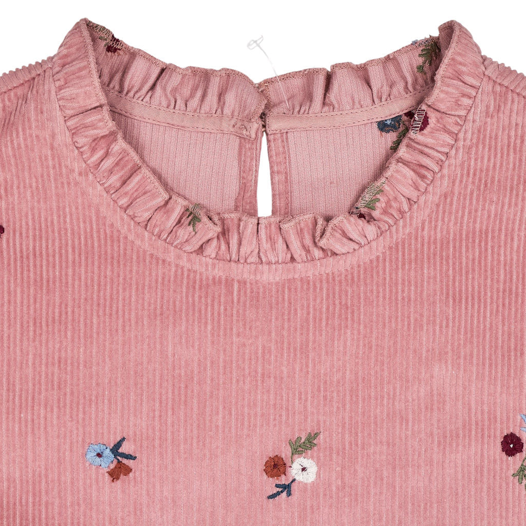 Wyse Pink Floral Embroidered Midi Dress