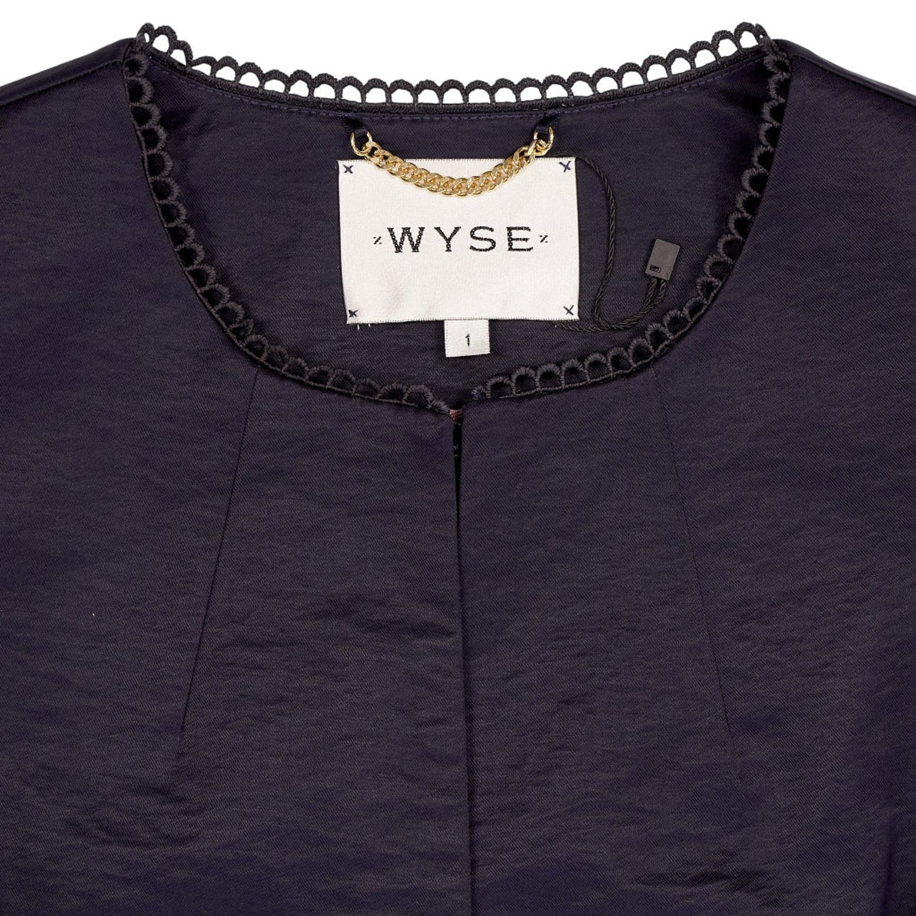 Wyse Navy Puff Sleeve Jacket