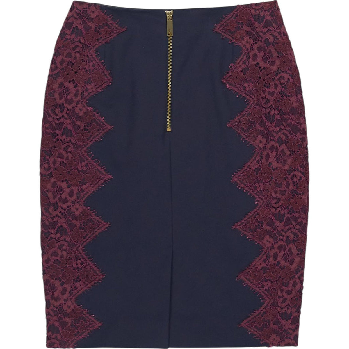 Ted Baker Black Burgundy Lace Skirt