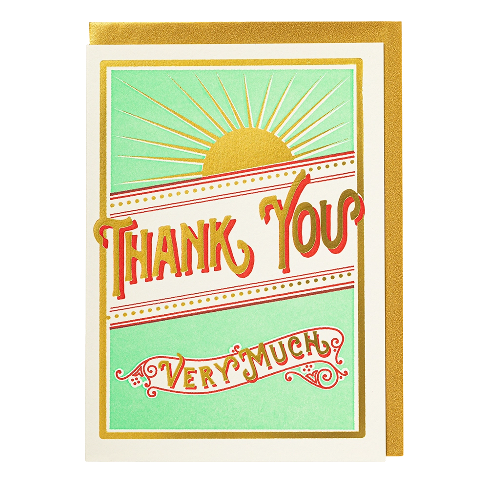 Sunshine Thank You - letterpress printed greeting card