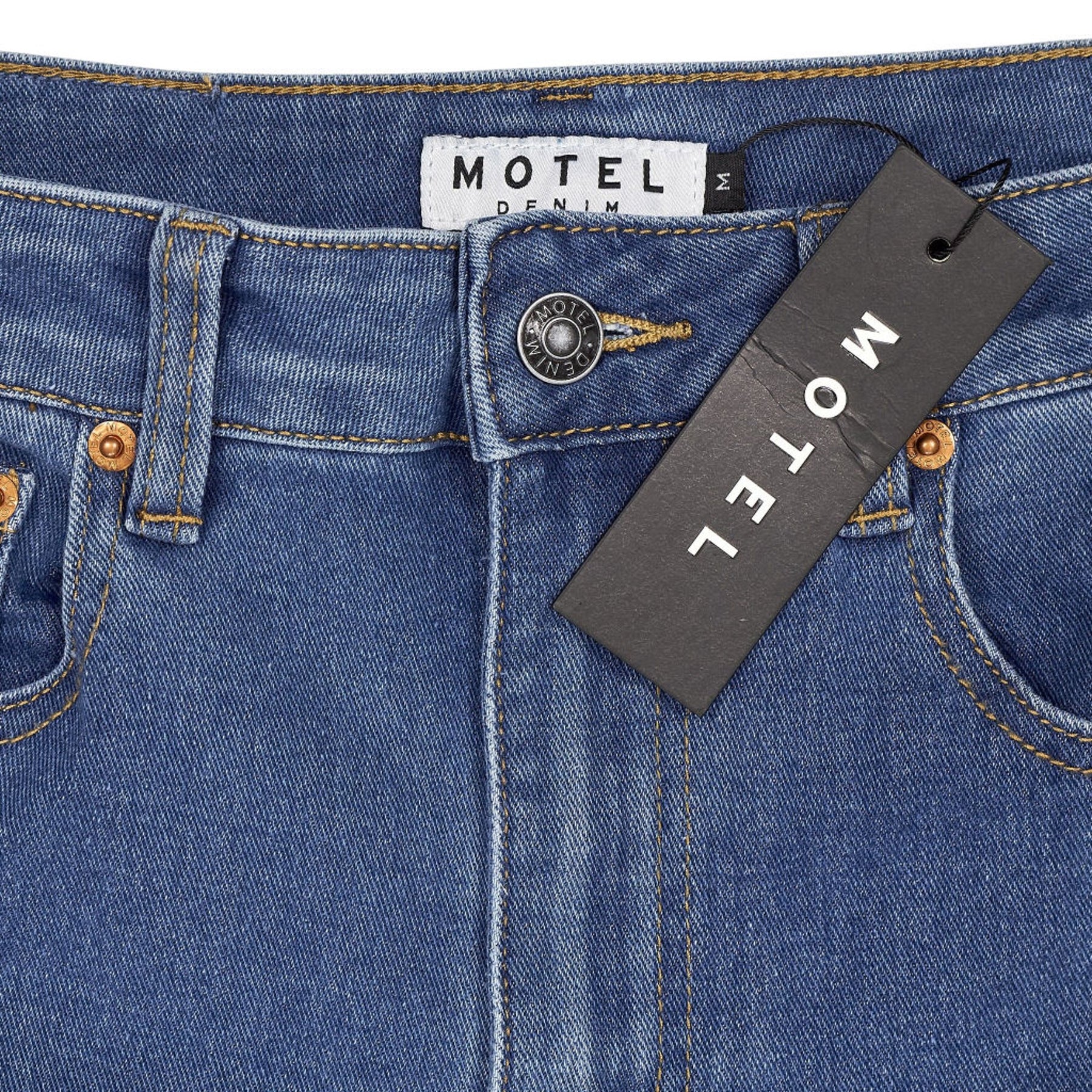 Motel Blue Denim Bootleg Jeans
