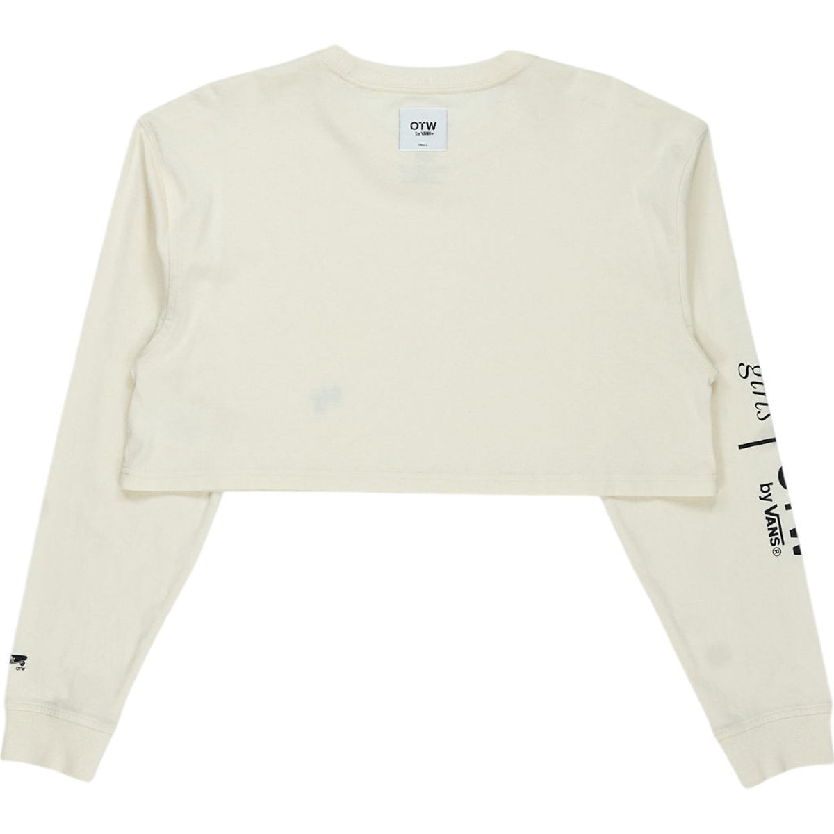 Vans Cream Cropped Long Sleeve Top