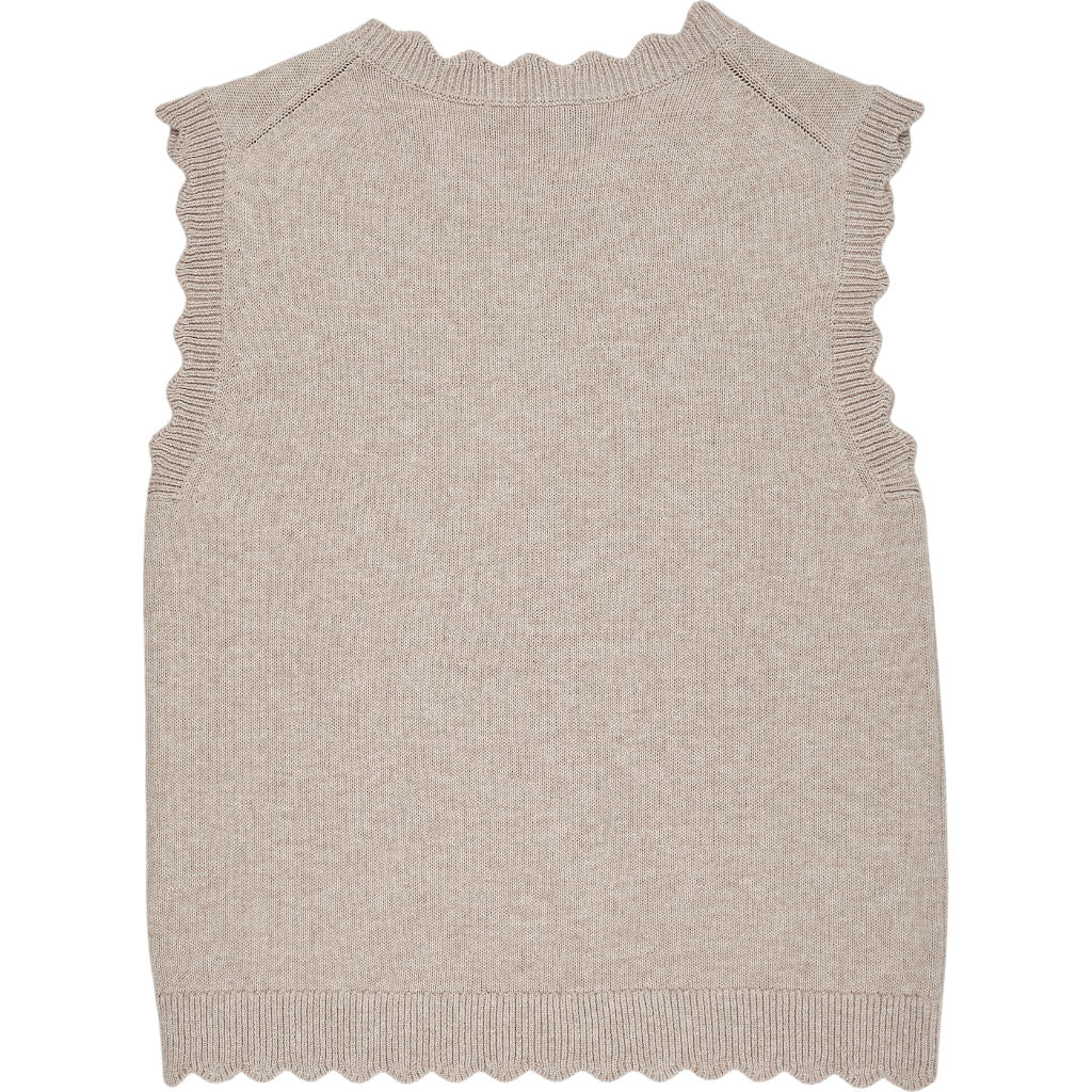 Wyse Beige Sleeveless Top S