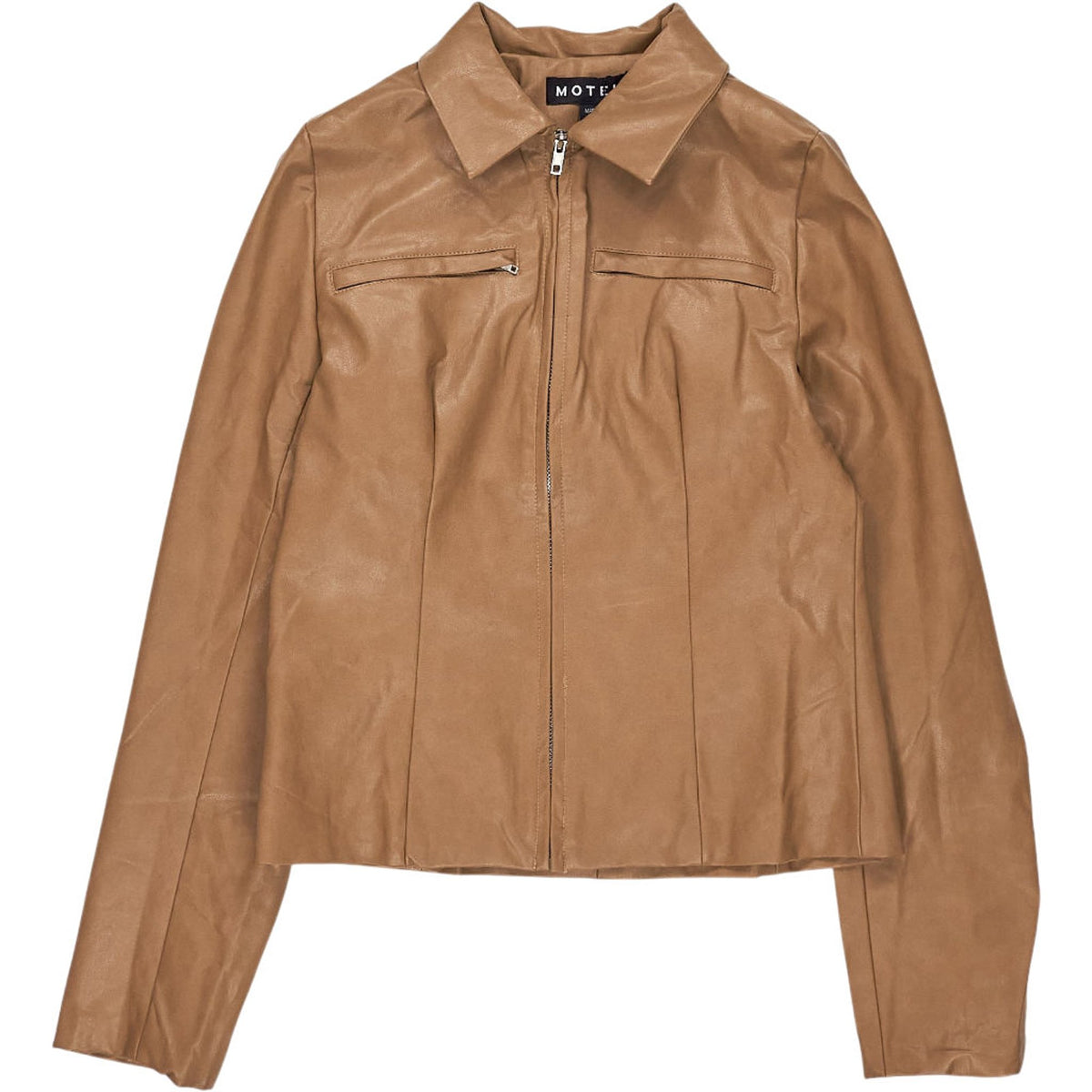 Motel Brown PU Jaga Jacket XS
