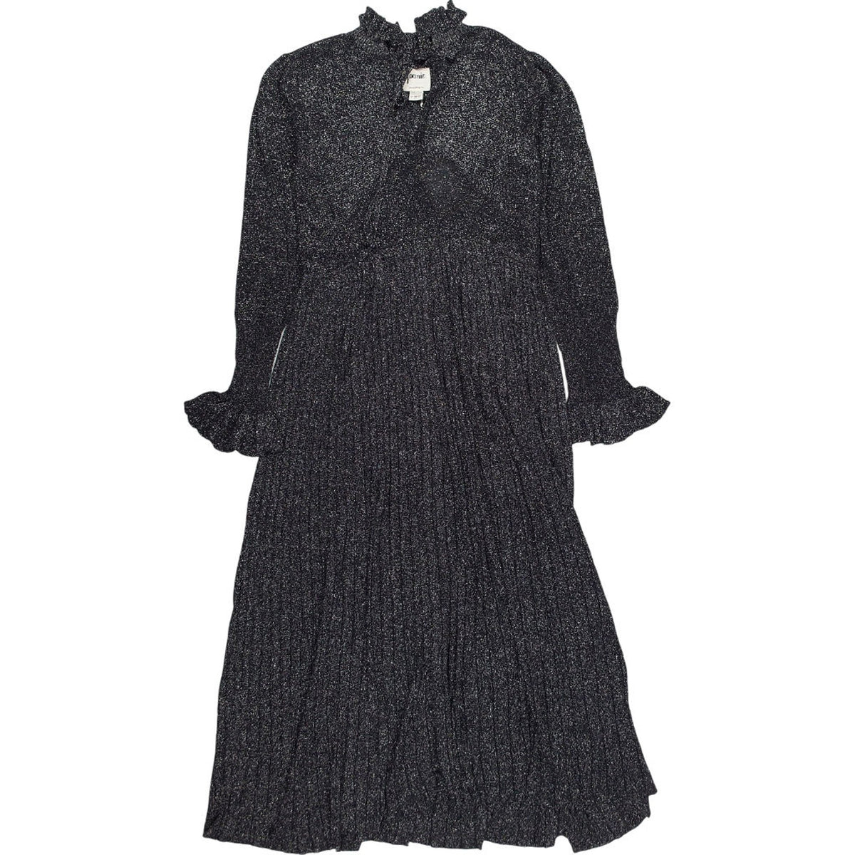 Joanie Black Metallic Pleated Dress