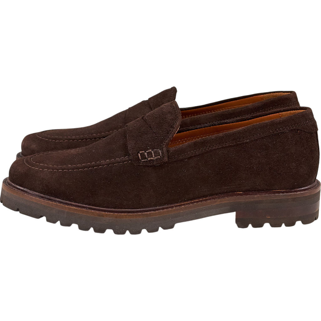 Moss Brown Goat Suede Loafers EU 42