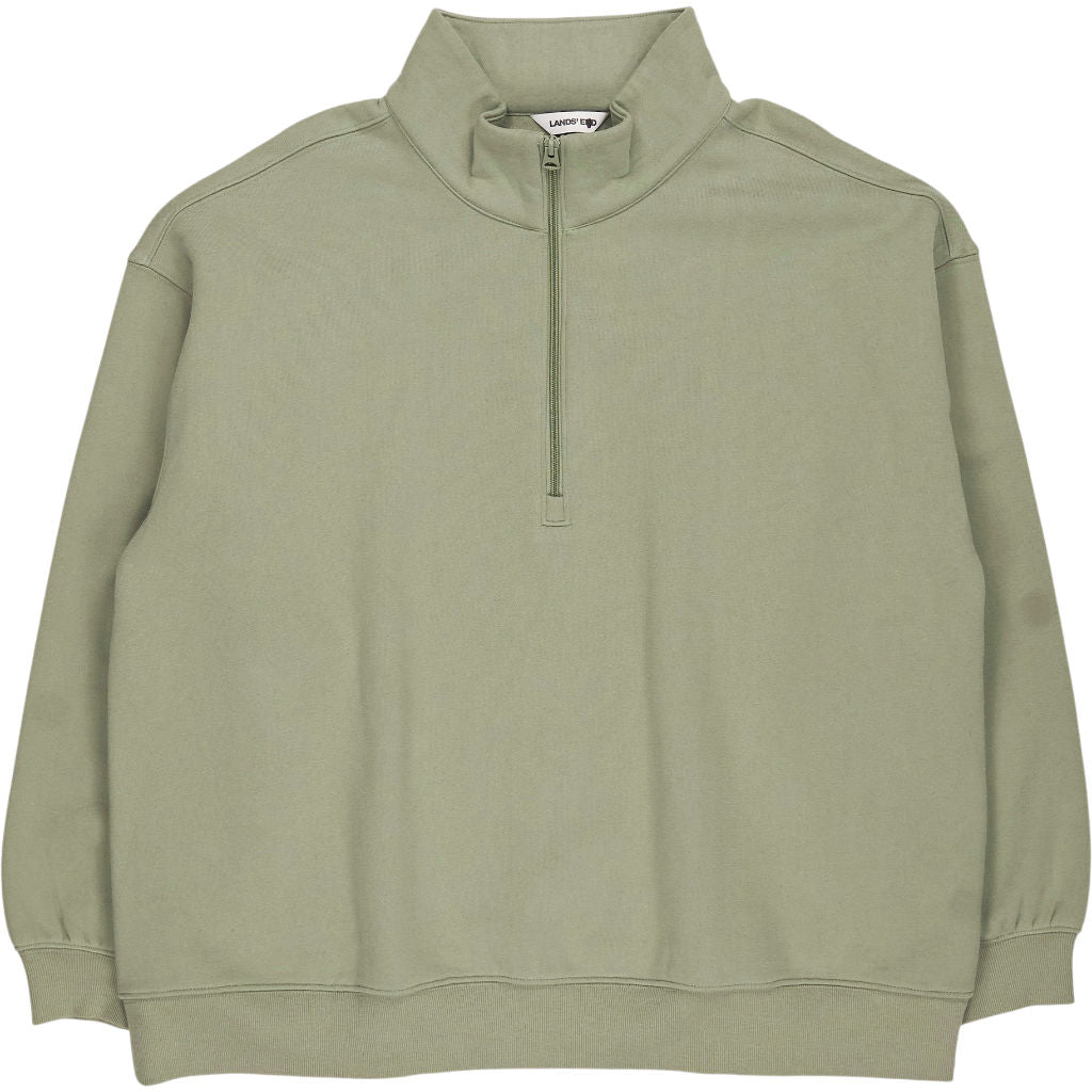 Lands' End Green 1/4 Zip Sweatshirt
