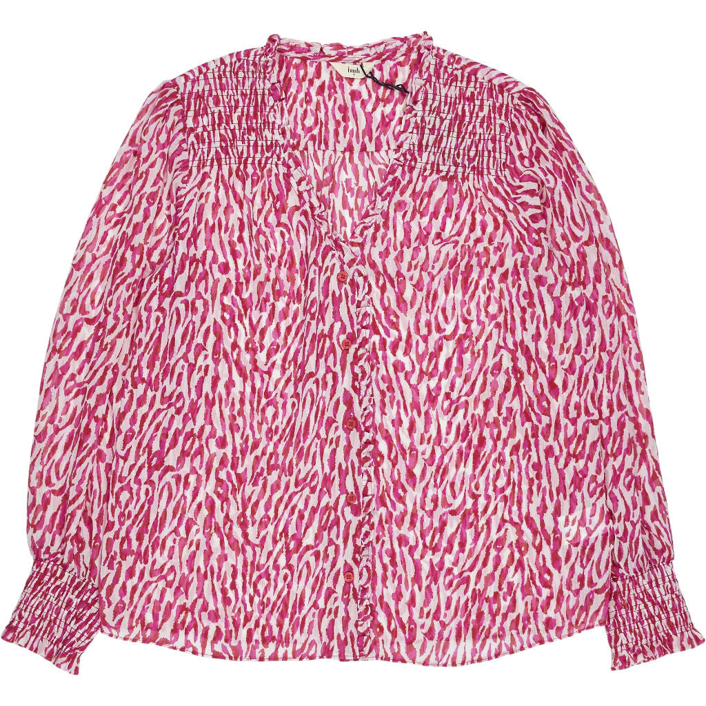 Hush Pink Abstract Emilie V-Neck Blouse
