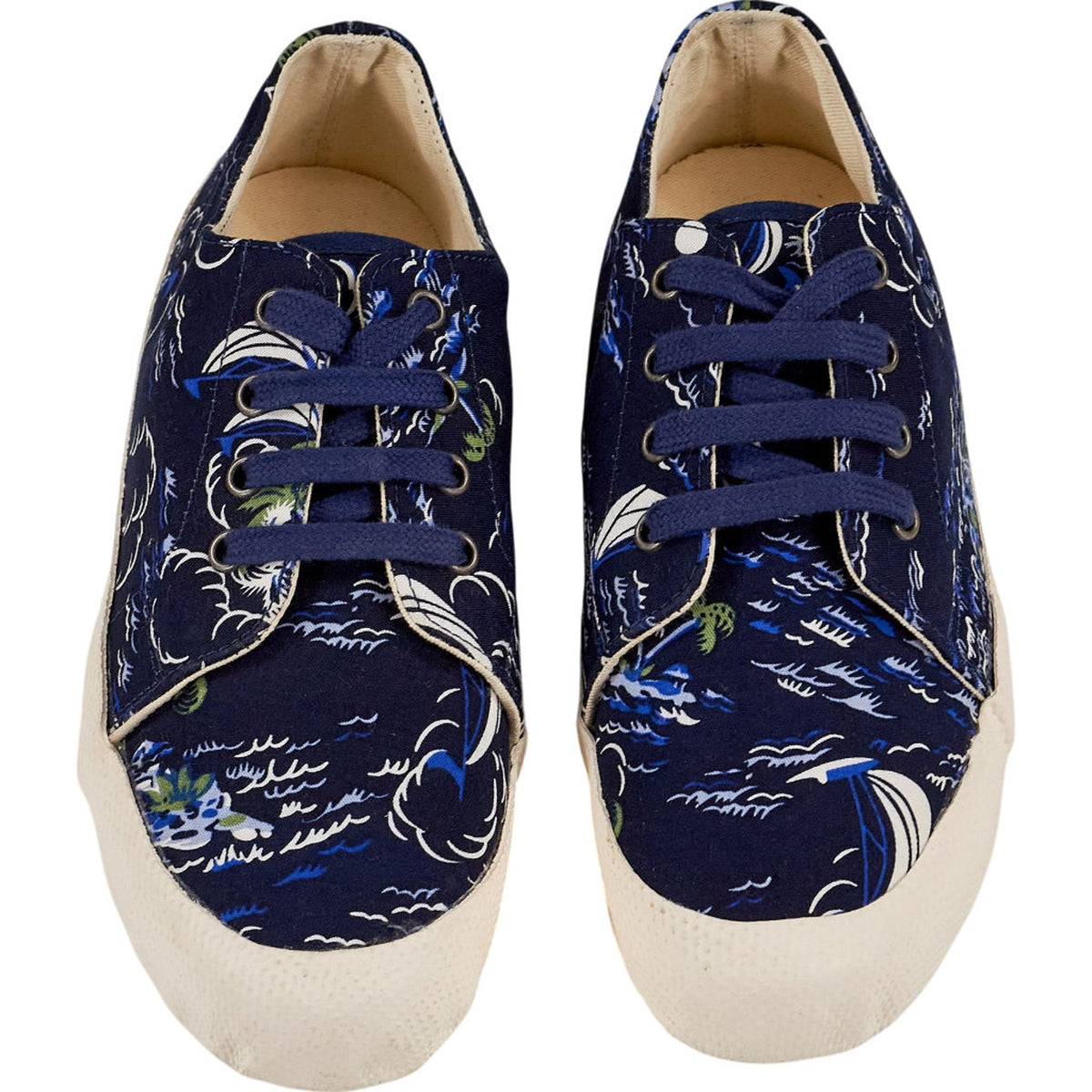 YMC Navy Patterned Trainers