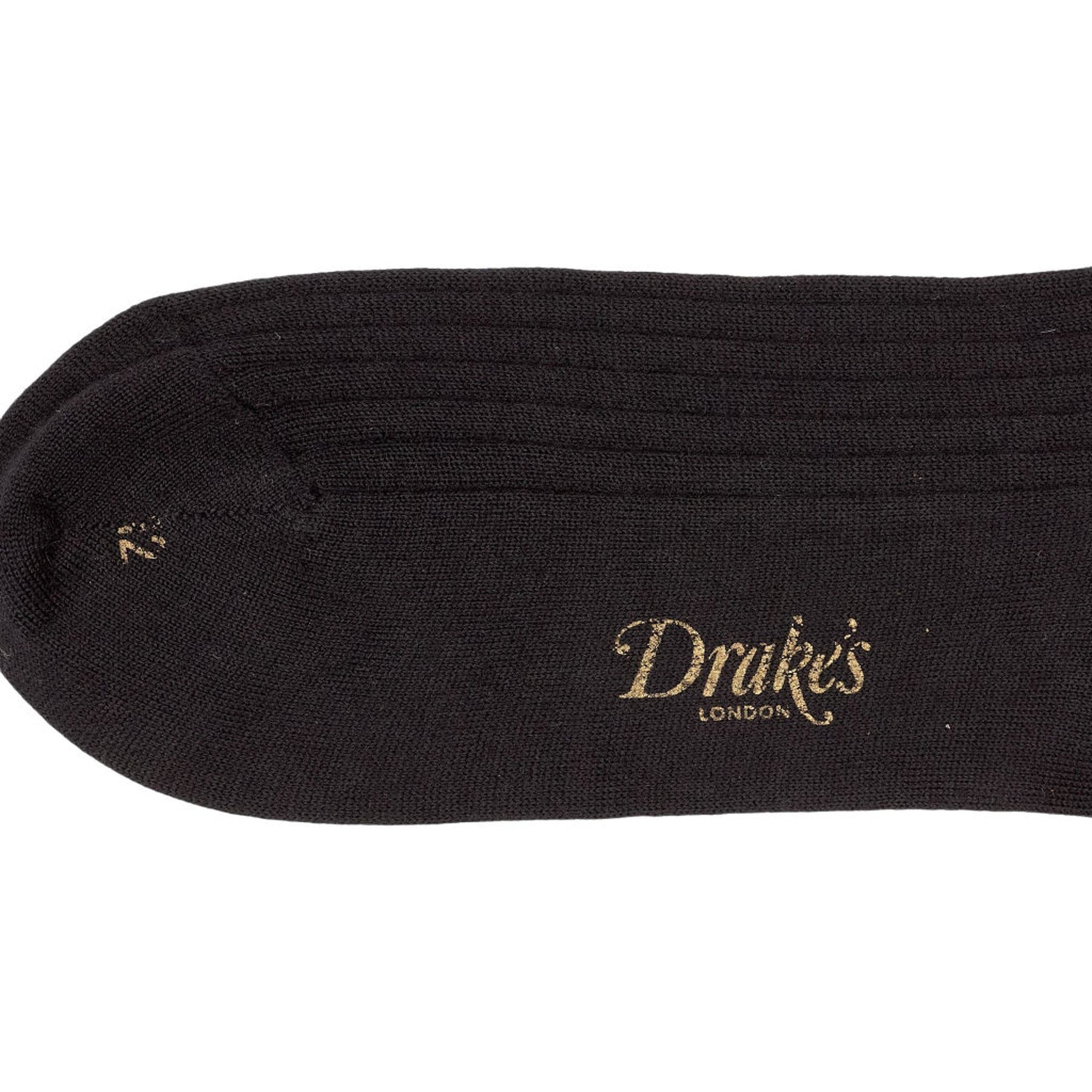 Drake's Black Merino Wool Socks