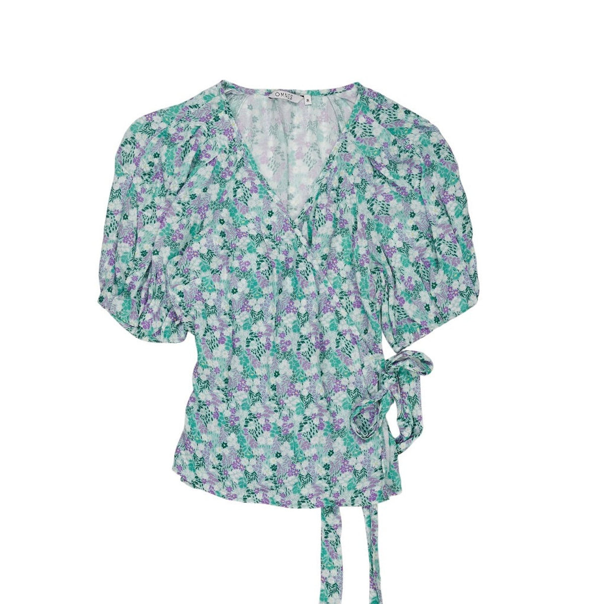 Omnes Floral Wrap Blouse Green