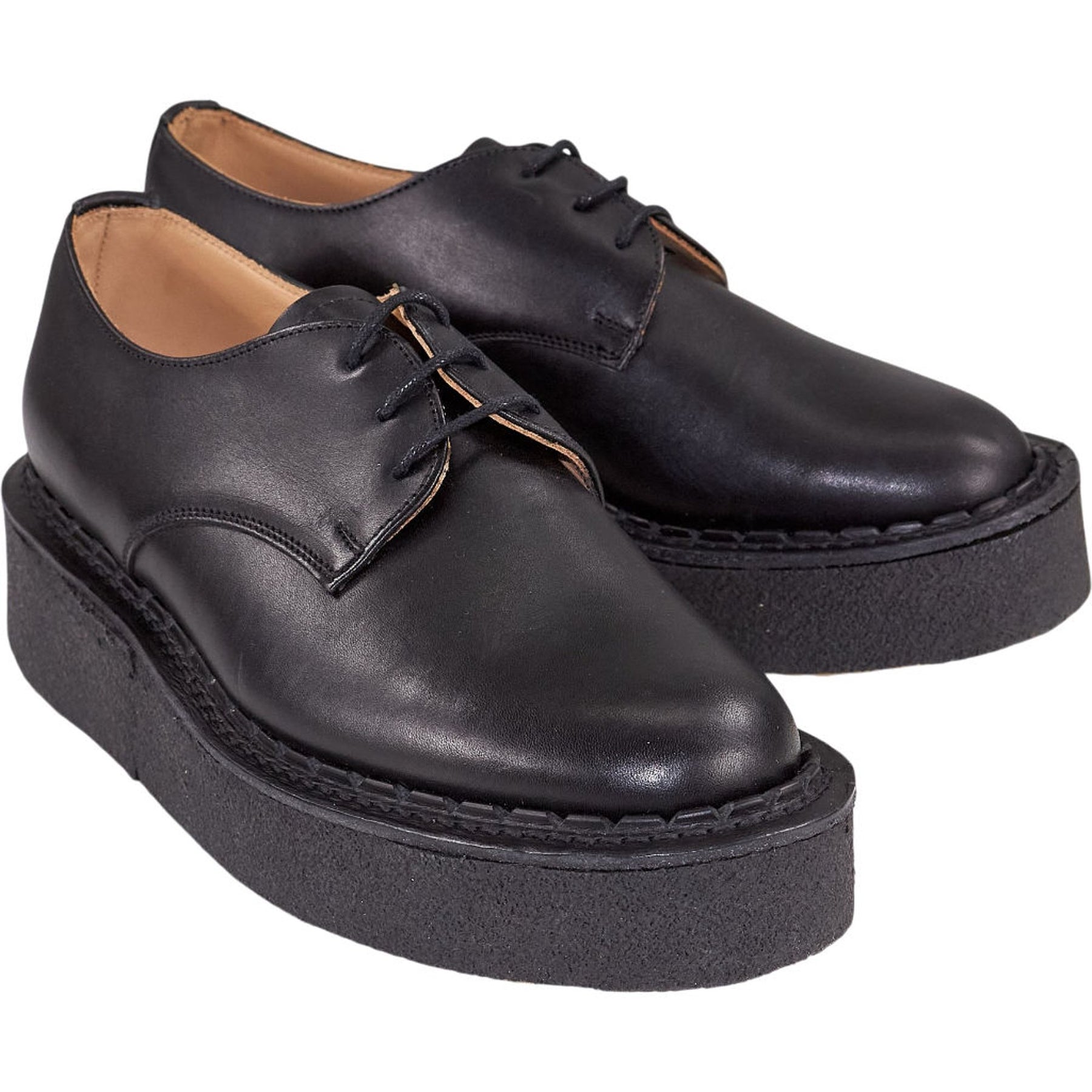 YMC Black Platform Derby Shoes