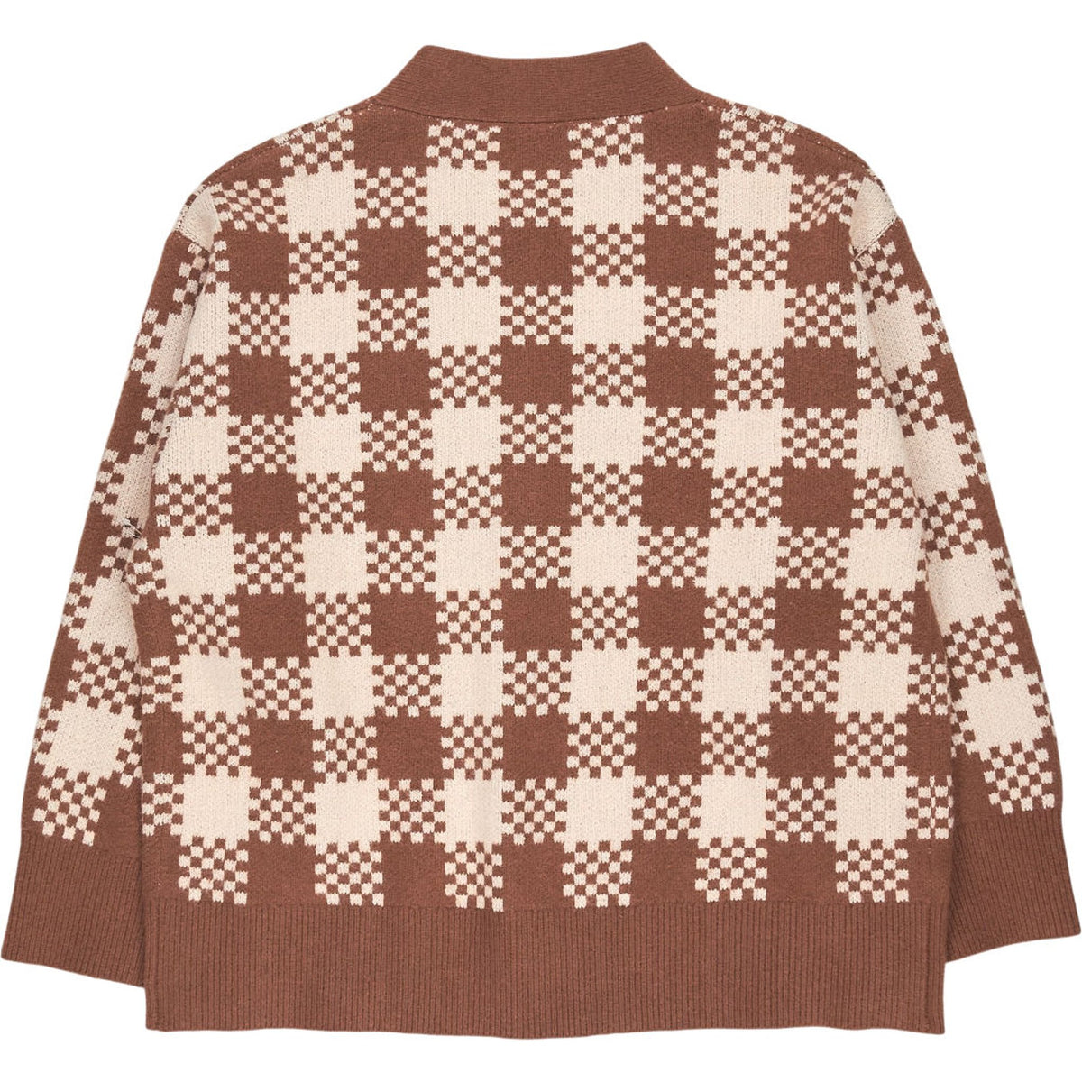 OMNES Brown Cream Athena Check Cardigan