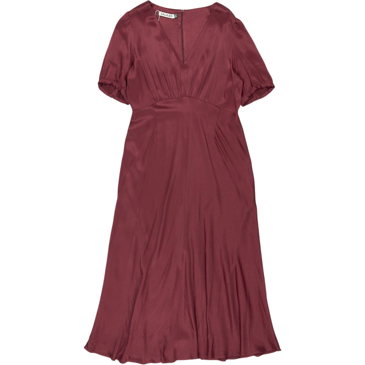 Baukjen Burgundy Cathy Satin Midi Dress