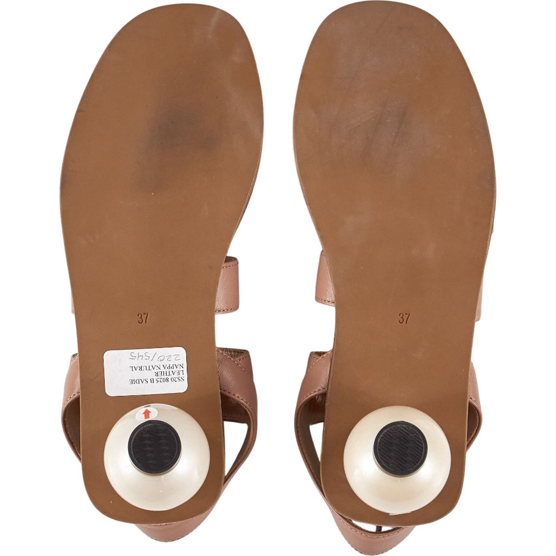 Mother of Pearl Tan Leather Sandals