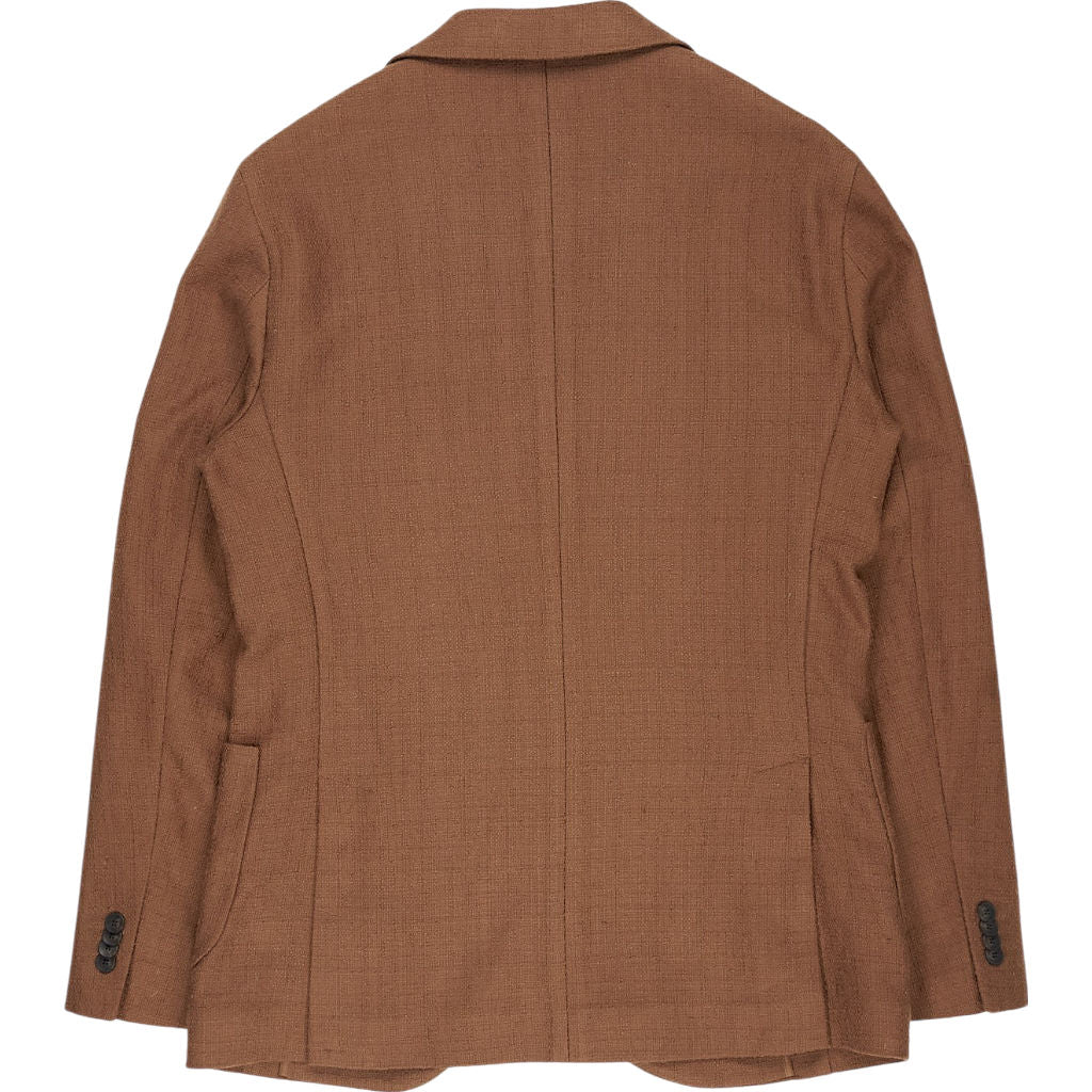 Moss Brown Textured Blazer Coat