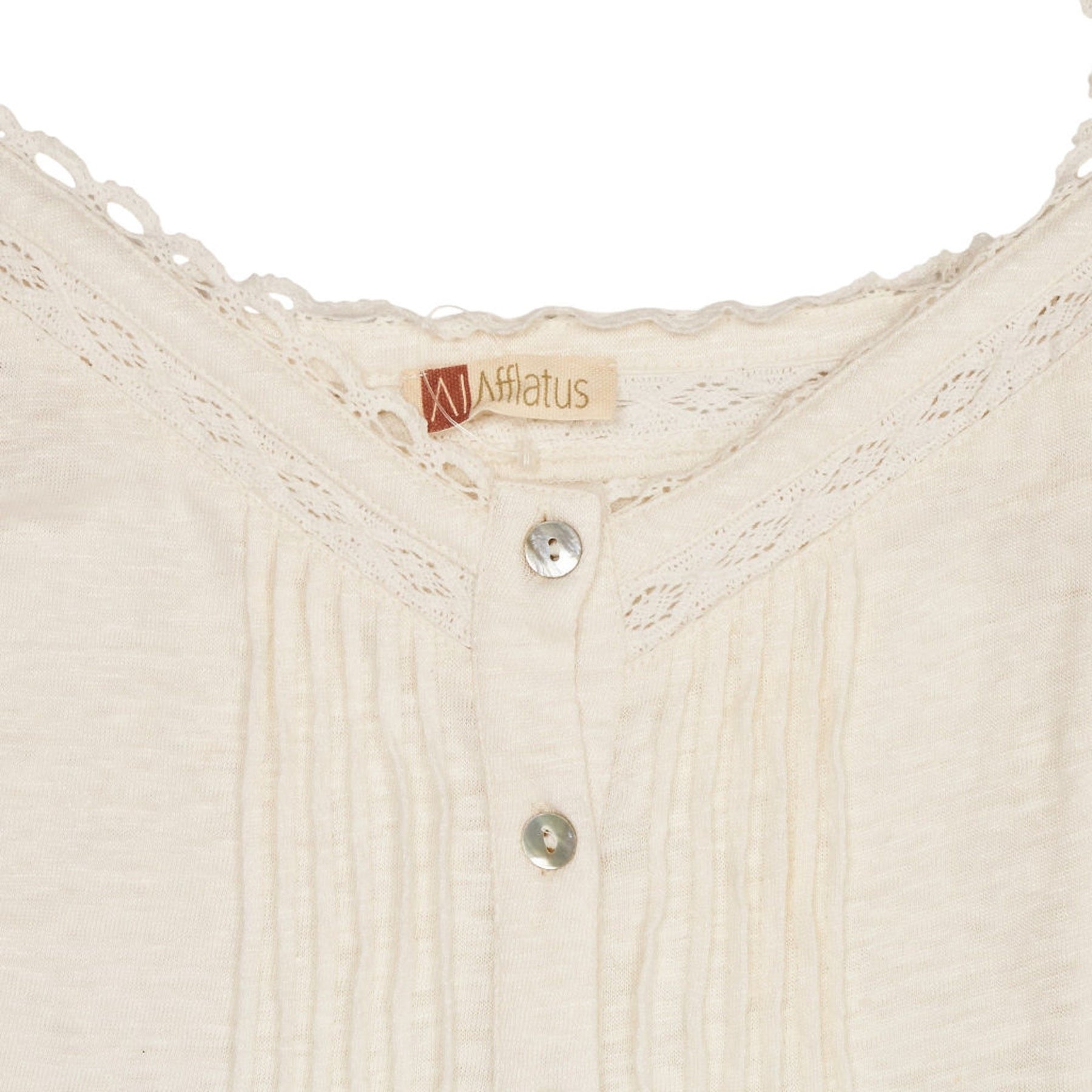 WYSE Cream Lace Trim Tank Top